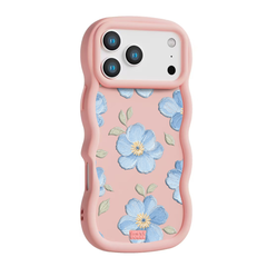 Powder Blue Impasto Floral Wavy iPhone Case – Blush