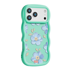 Powder Blue Impasto Floral Wavy iPhone Case – Mint