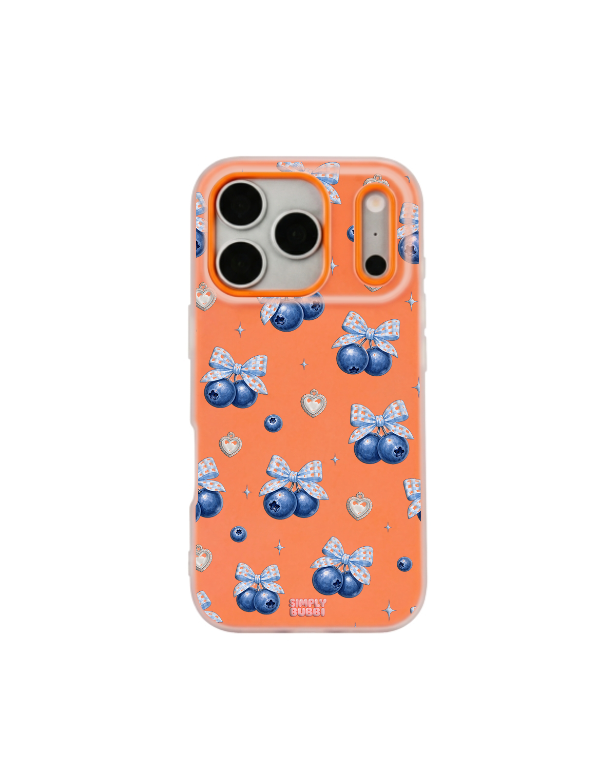 Blueberry Gingham Coquette Pop iPhone Case – Orange color