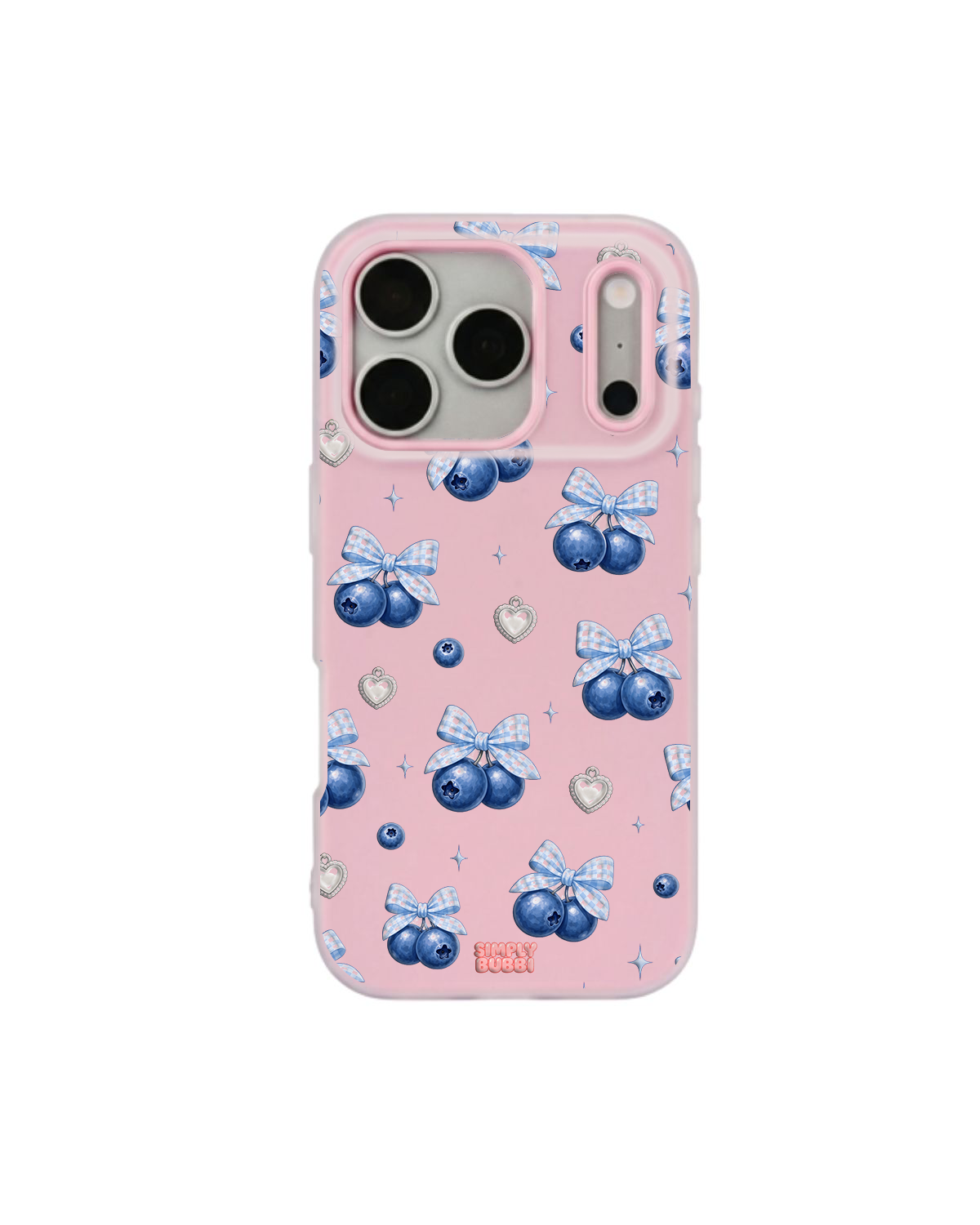 Blueberry Gingham Coquette Pop iPhone Case – Pink color