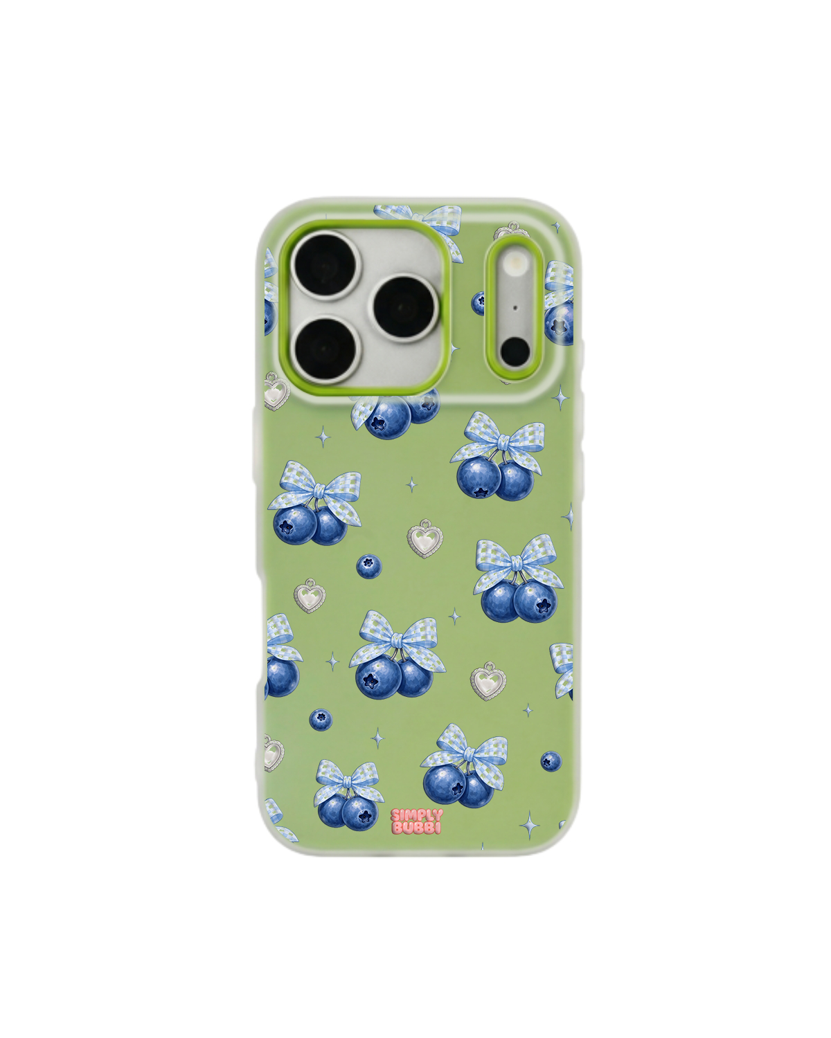 Blueberry Gingham Coquette Pop iPhone Case – Lime color
