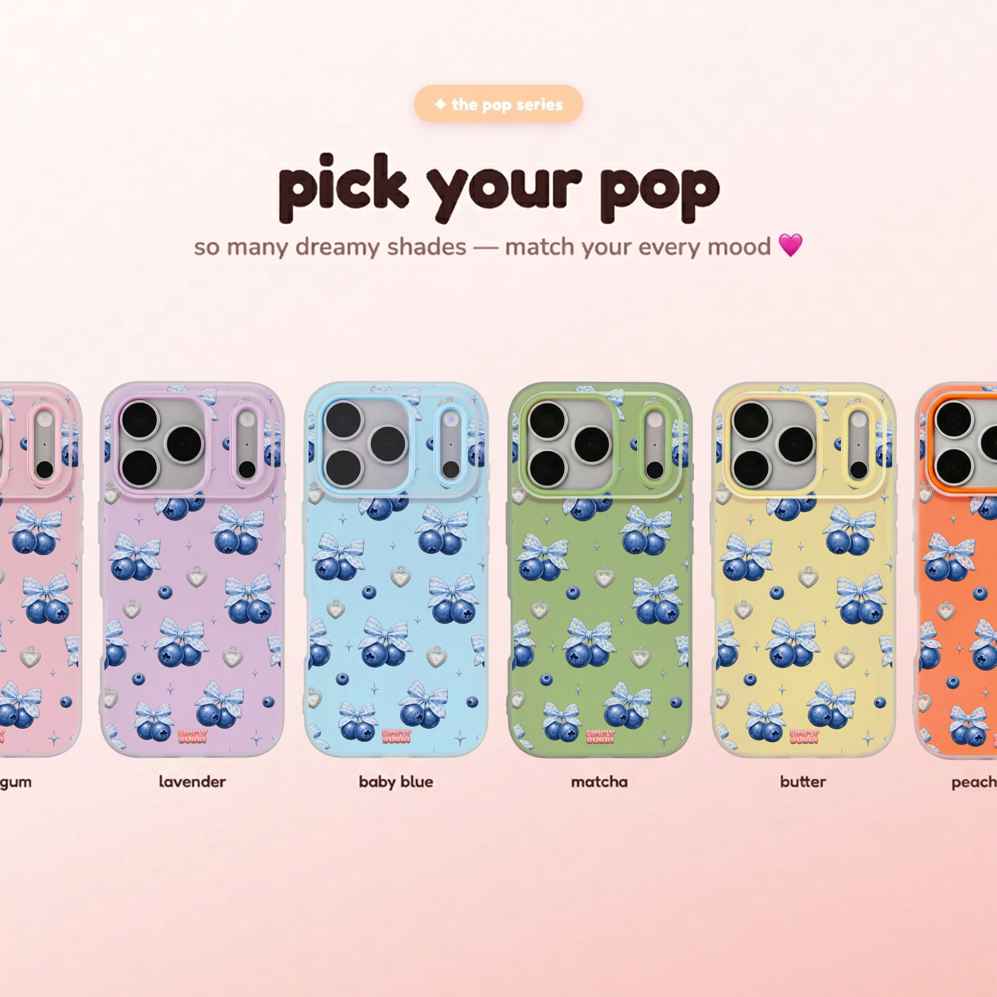 Blueberry Gingham Coquette Pop iPhone Case – product view 1