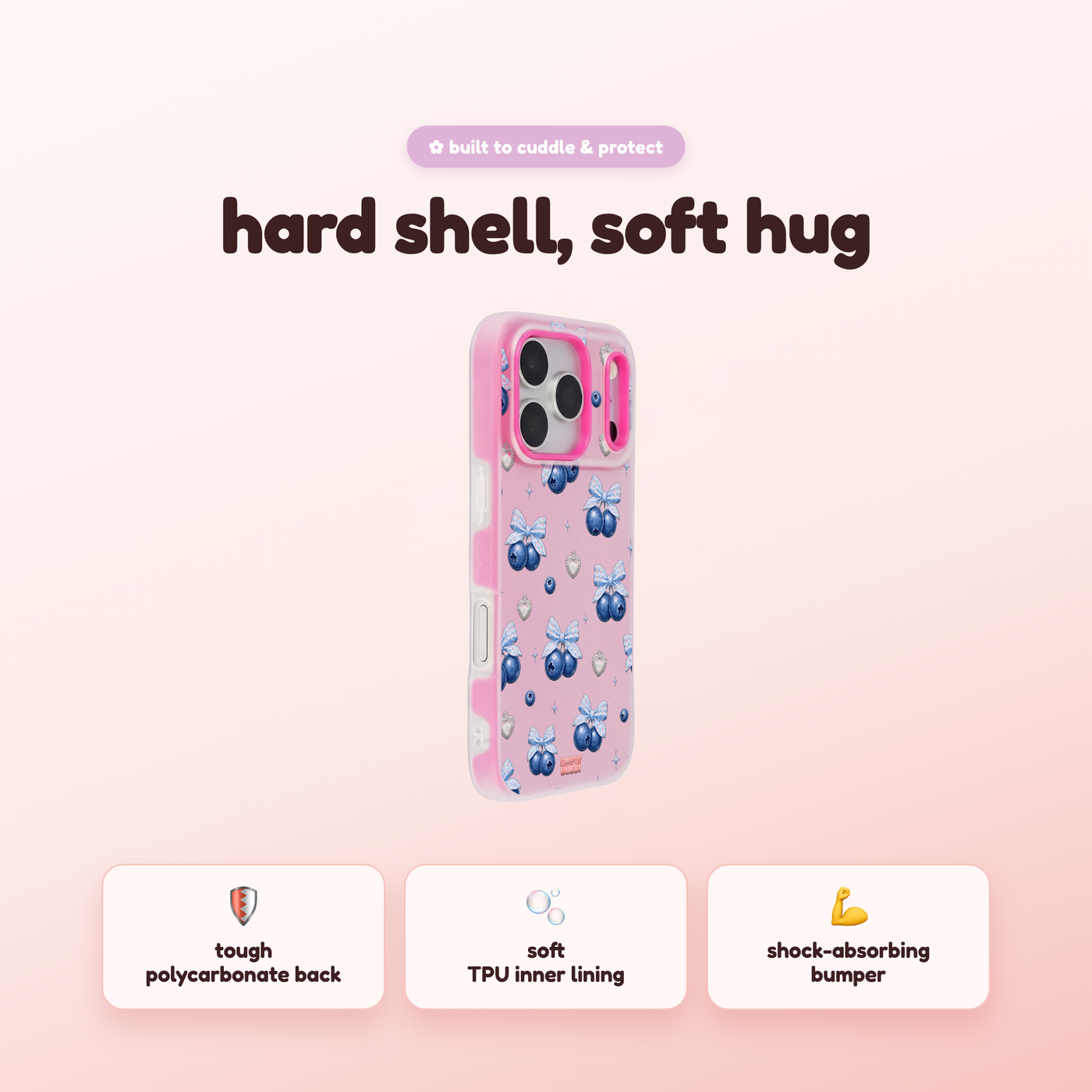 Blueberry Gingham Coquette Pop iPhone Case