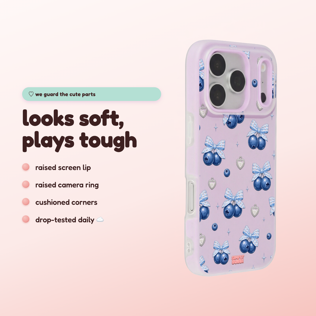 Blueberry Gingham Coquette Pop iPhone Case