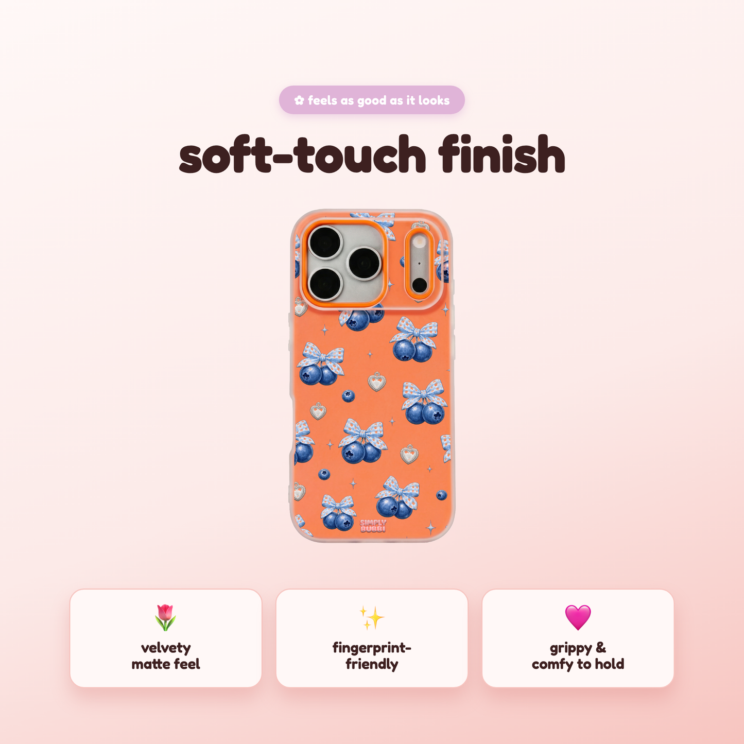 Blueberry Gingham Coquette Pop iPhone Case – product view 5