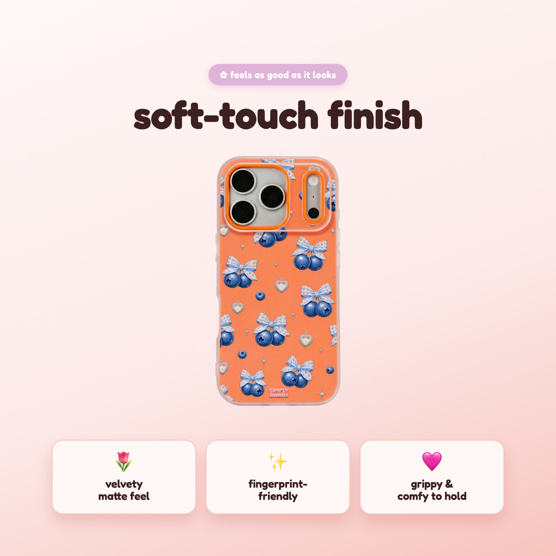Blueberry Gingham Coquette Pop iPhone Case – product view 5