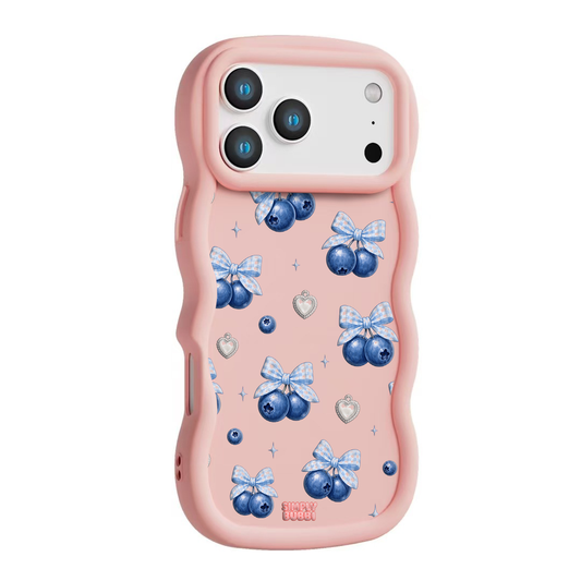Blueberry Gingham Coquette Wavy iPhone Case – Blush color