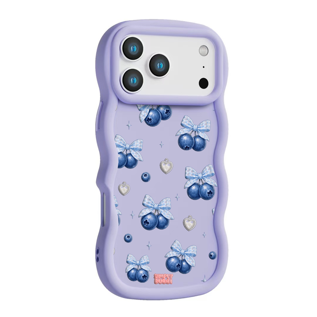 Blueberry Gingham Coquette Wavy iPhone Case – Lilac color