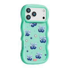 Blueberry Gingham Coquette Wavy iPhone Case – Mint