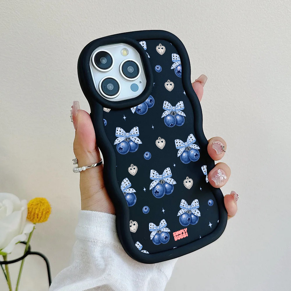 Blueberry Gingham Coquette Wavy iPhone Case