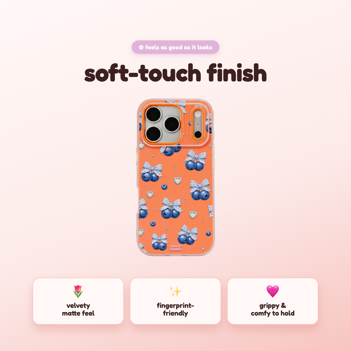 Blueberry Gingham Pop iPhone Case – product view 5