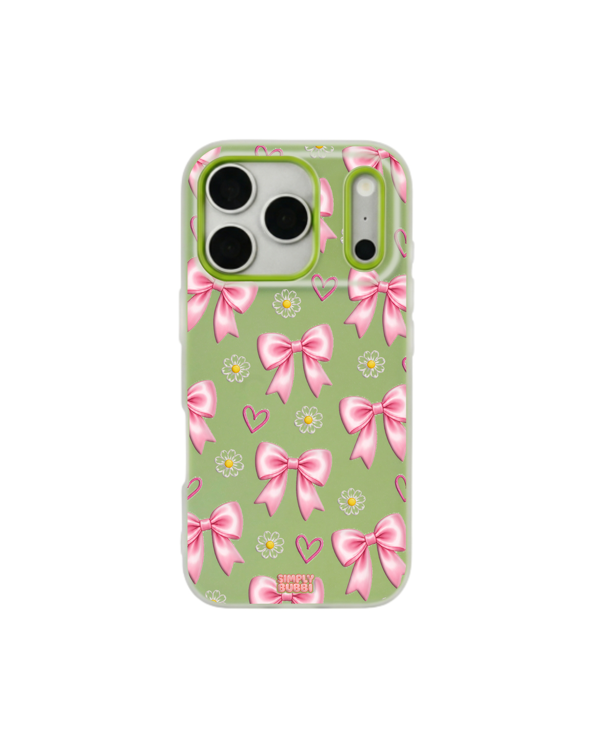 Pink Bow Daisy Heart Repeat Pop iPhone Case