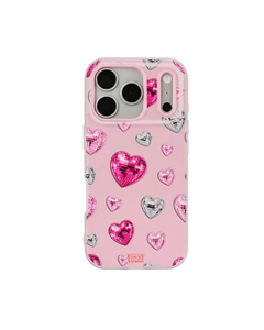 Pink Disco Heart Repeat Pop iPhone Case – Pink