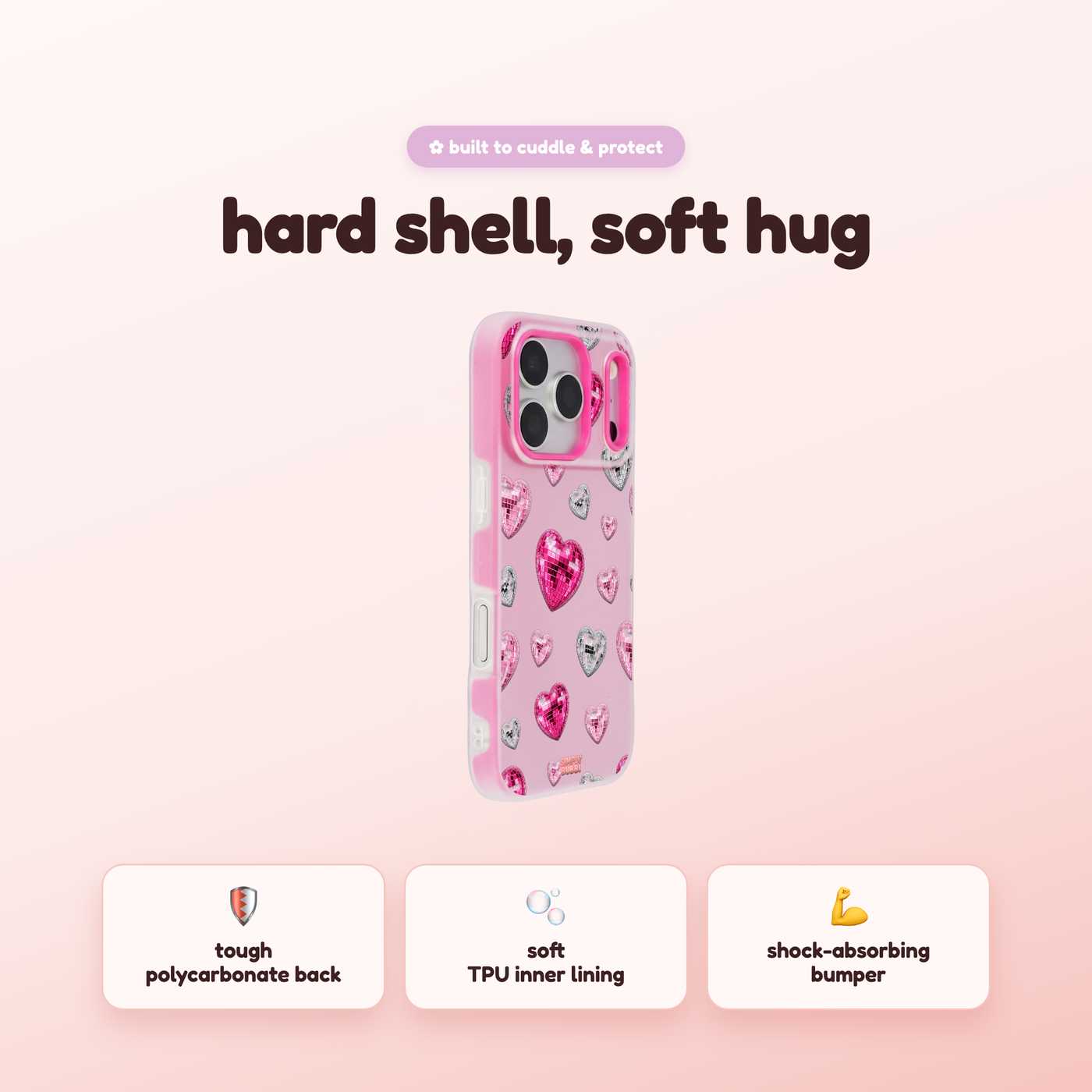 Pink Disco Heart Repeat Pop iPhone Case