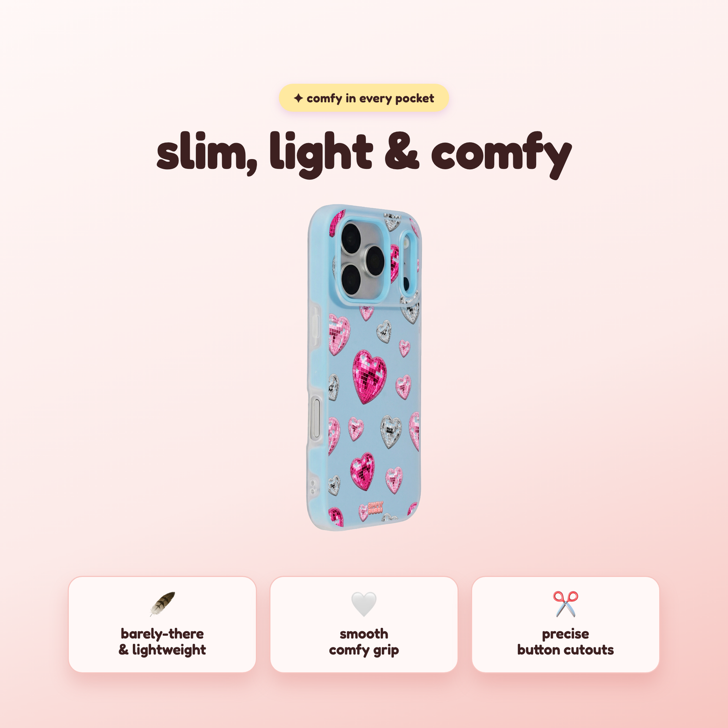 Pink Disco Heart Repeat Pop iPhone Case – product view 4