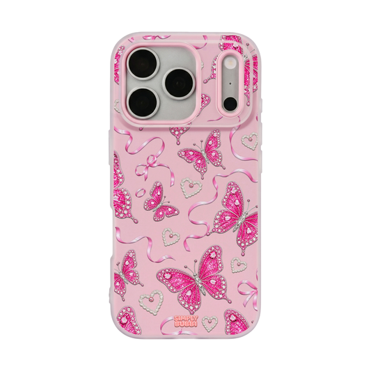 Jewel Butterfly Pearl Repeat Pop iPhone Case – Blush color