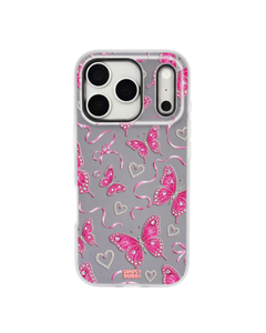 Jewel Butterfly Pearl Repeat Pop iPhone Case – Gray
