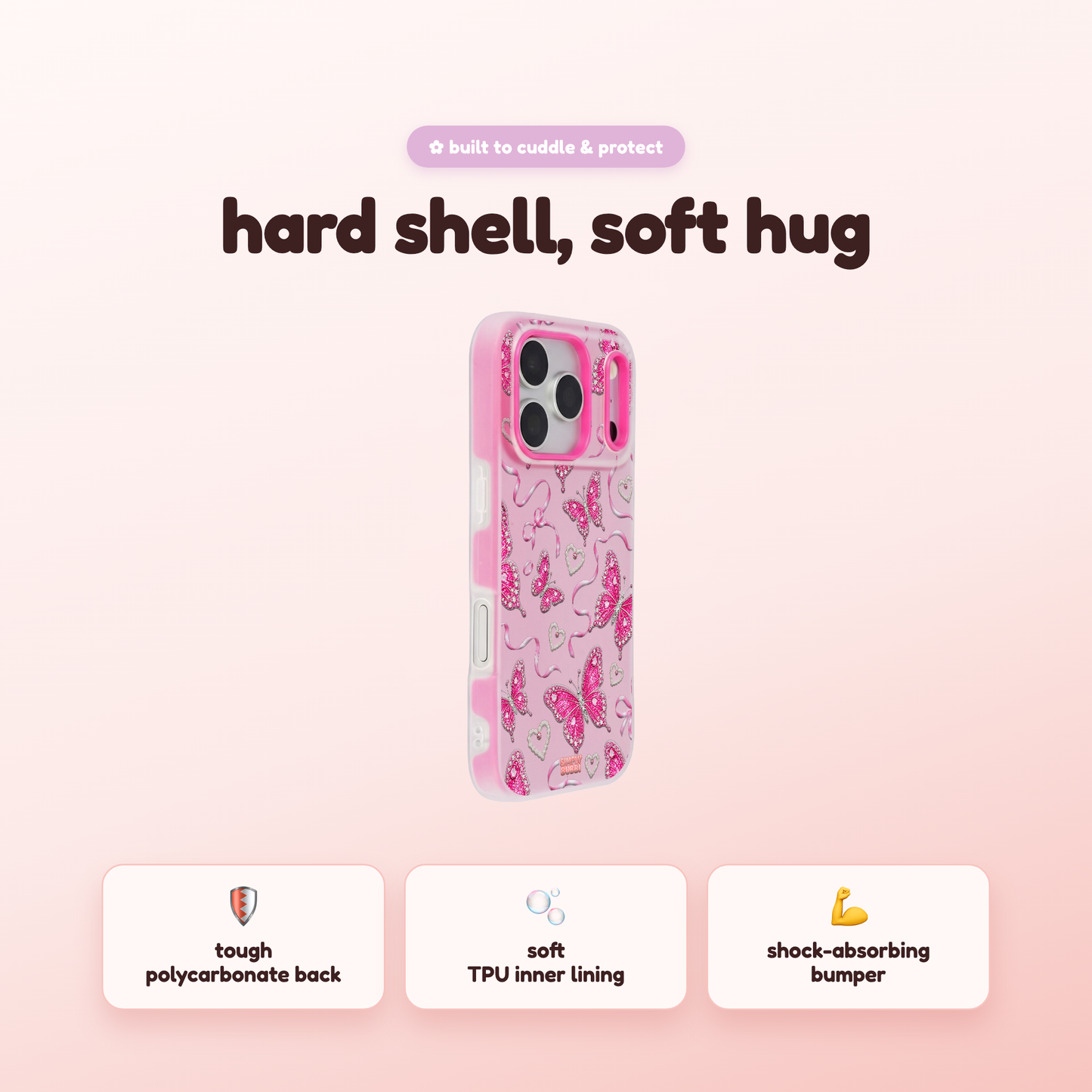 Jewel Butterfly Pearl Repeat Pop iPhone Case – product view 2