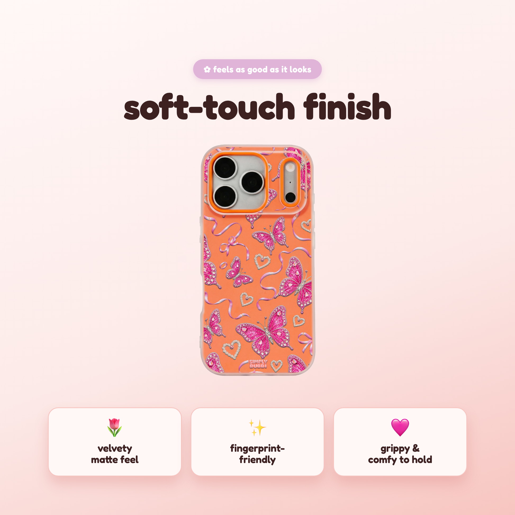 Jewel Butterfly Pearl Repeat Pop iPhone Case – product view 5