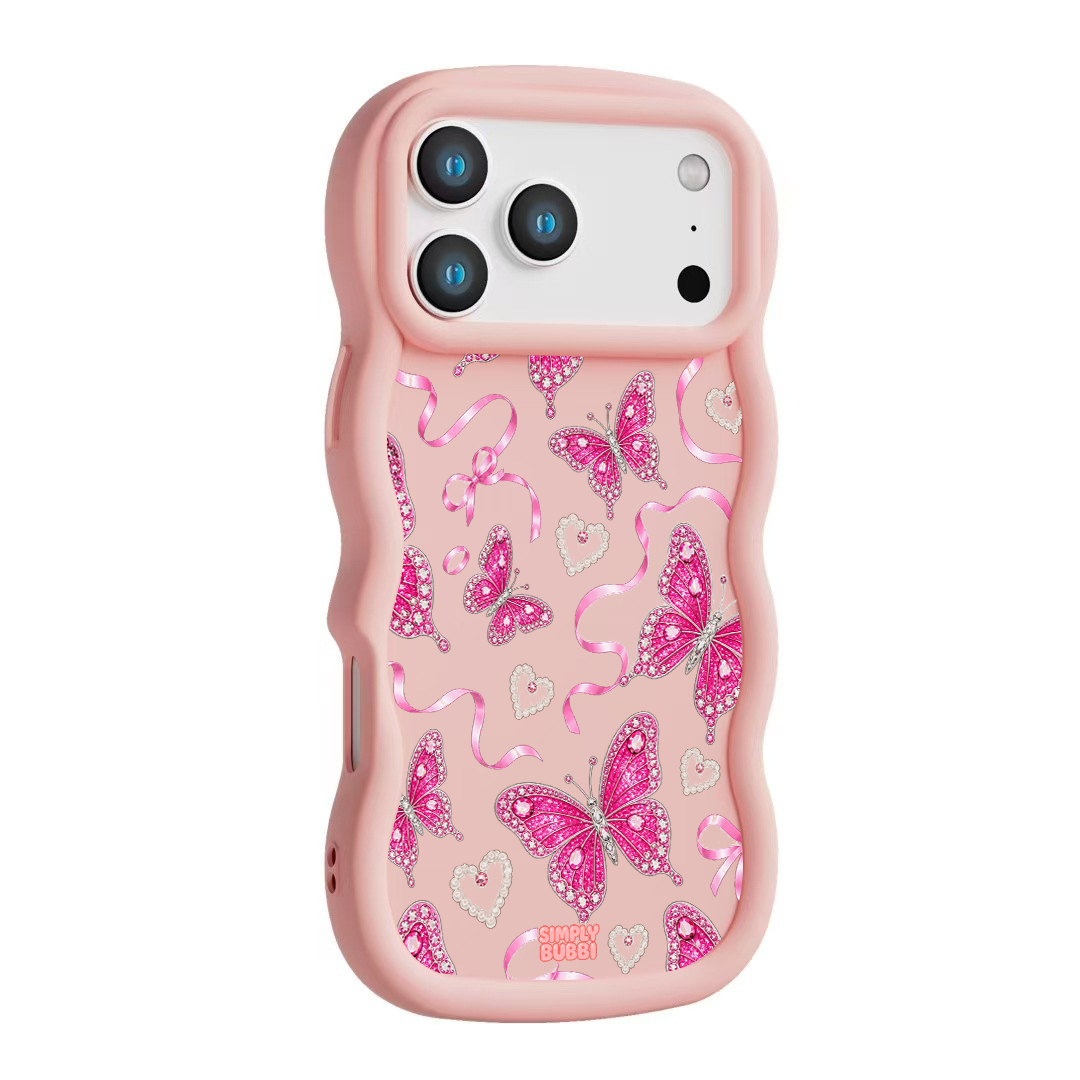 Jewel Butterfly Pearl Repeat Wavy iPhone Case – product view 9