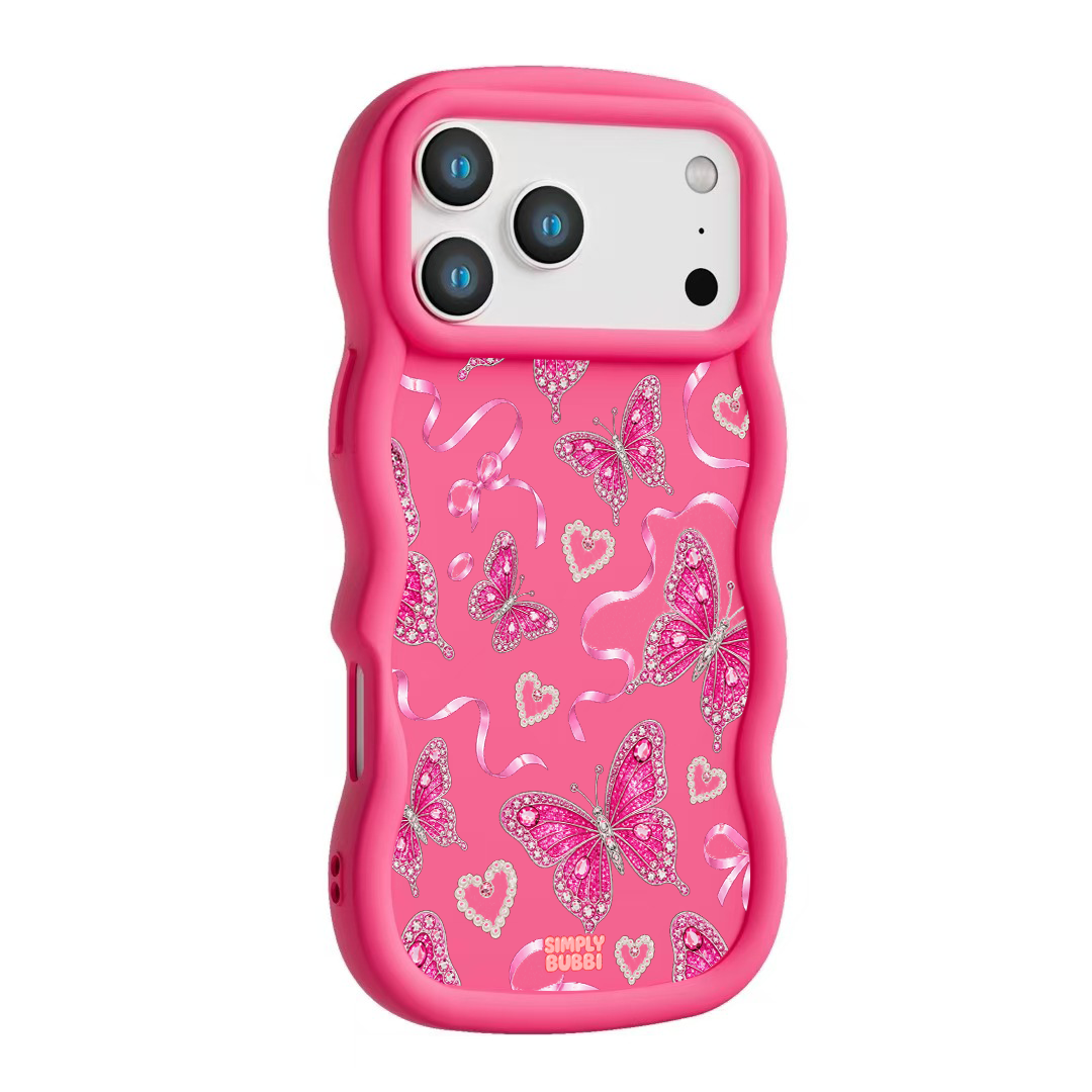 Jewel Butterfly Pearl Repeat Wavy iPhone Case – product view 10