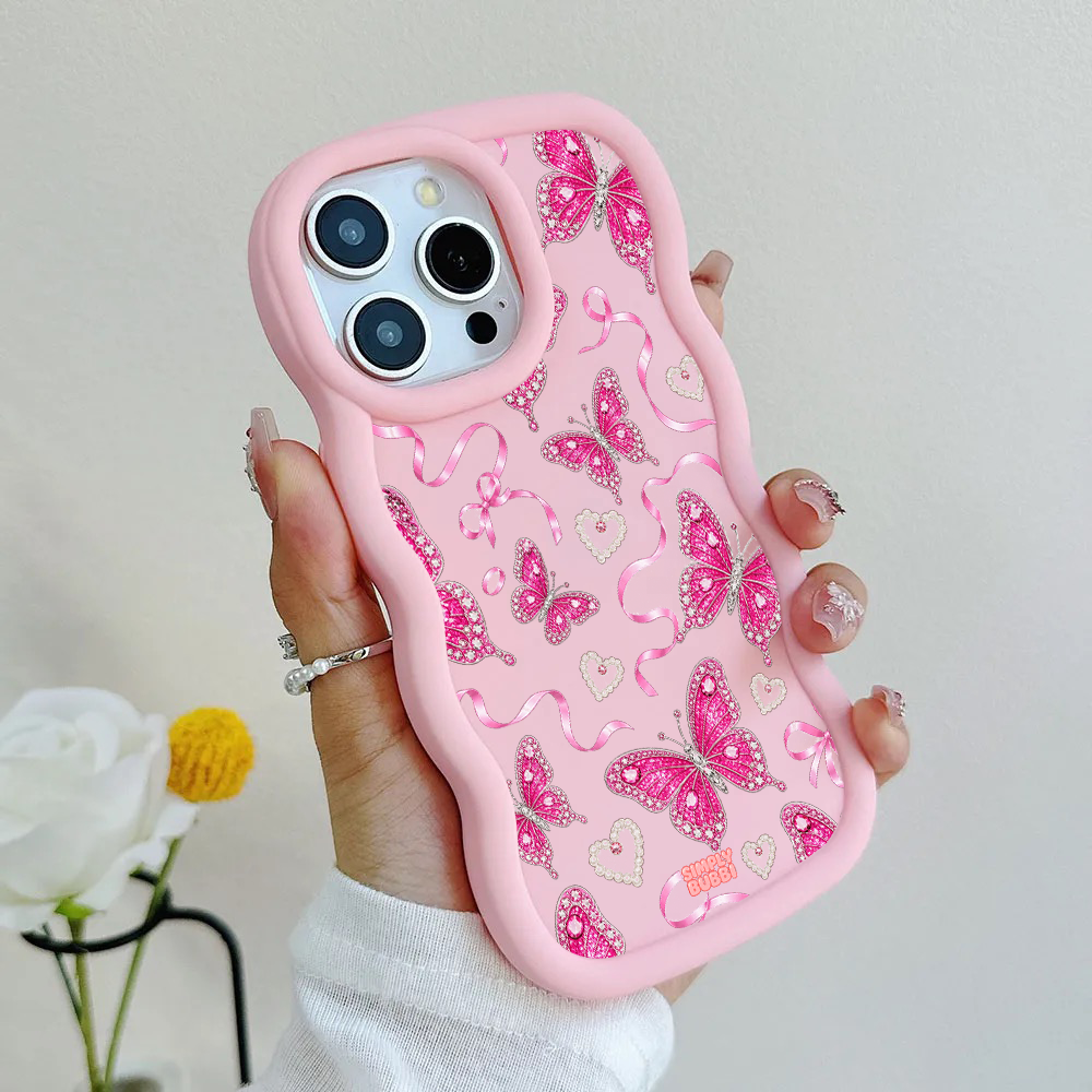 Jewel Butterfly Pearl Repeat Wavy iPhone Case – product view 6