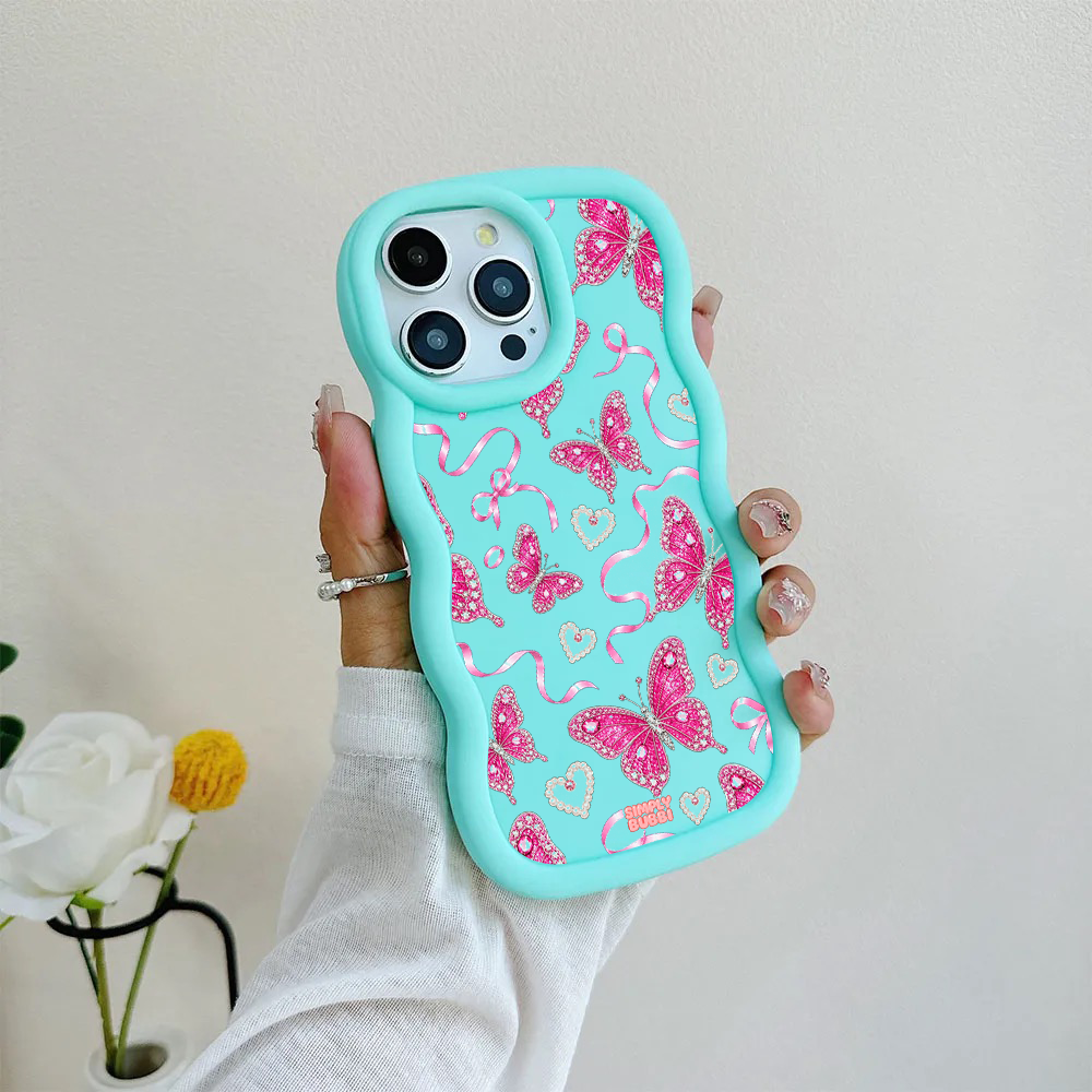 Jewel Butterfly Pearl Repeat Wavy iPhone Case – product view 7