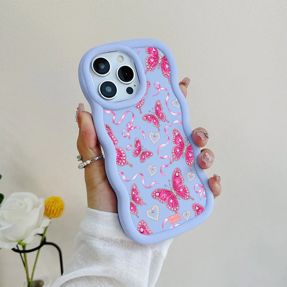 Jewel Butterfly Pearl Repeat Wavy iPhone Case – product view 8