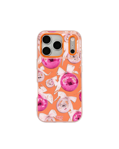 Pink Disco Ornament Organza Repeat Pop iPhone Case – Orange