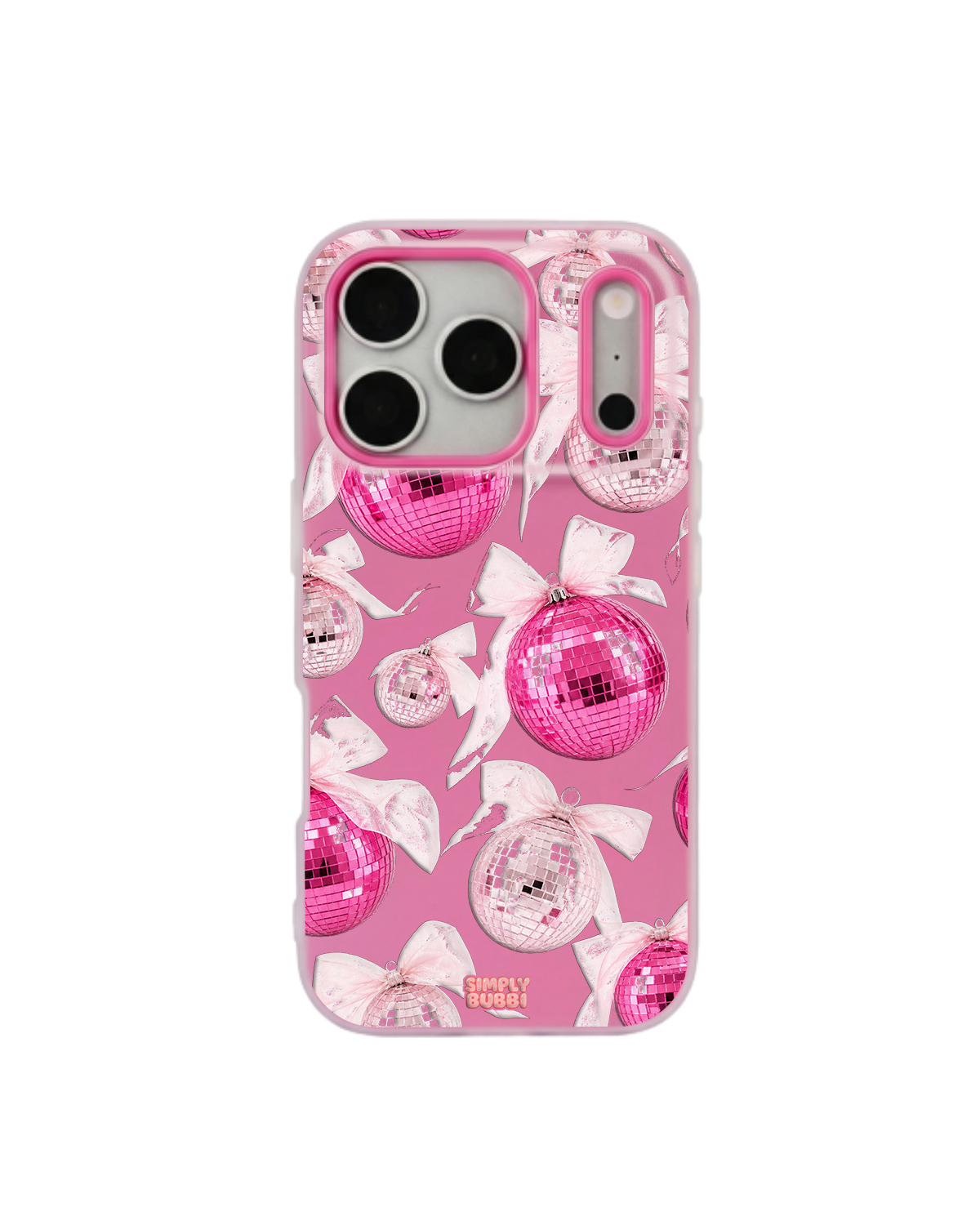 Pink Disco Ornament Organza Repeat Pop iPhone Case – Hot Pink color
