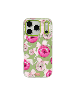 Pink Disco Ornament Organza Repeat Pop iPhone Case – Lime