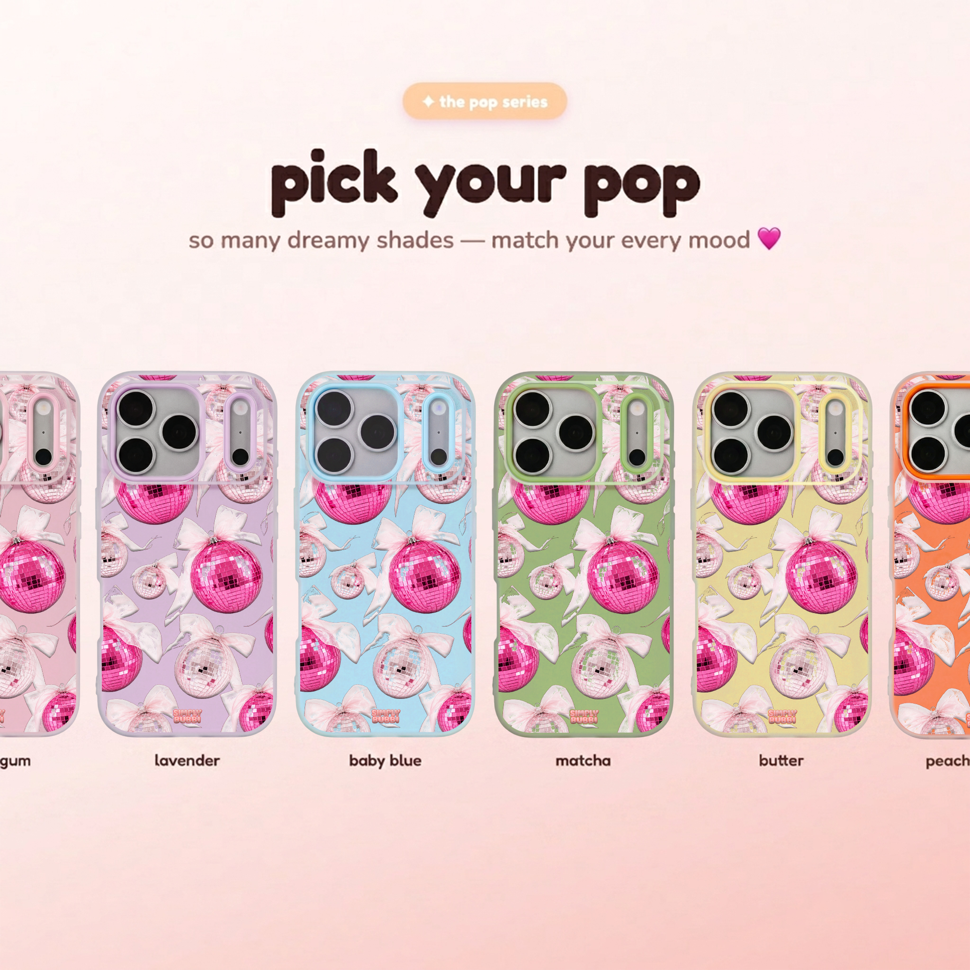 Pink Disco Ornament Organza Repeat Pop iPhone Case – product view 1