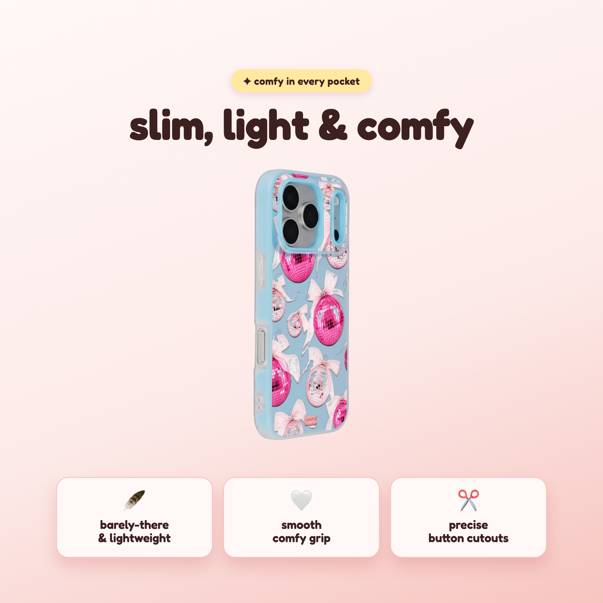 Pink Disco Ornament Organza Repeat Pop iPhone Case – product view 4
