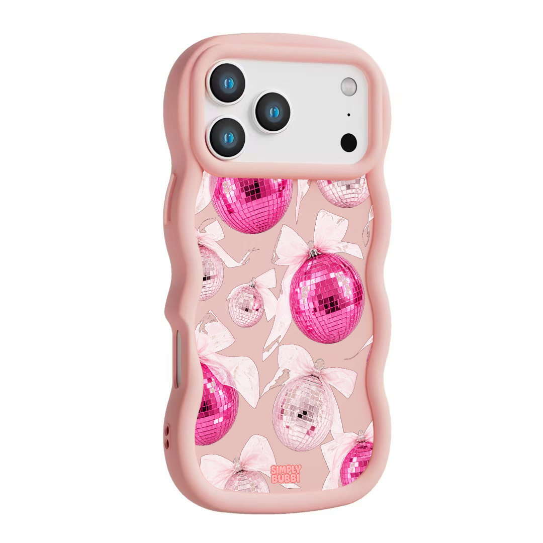 Pink Disco Ornament Organza Repeat Wavy iPhone Case – product view 9
