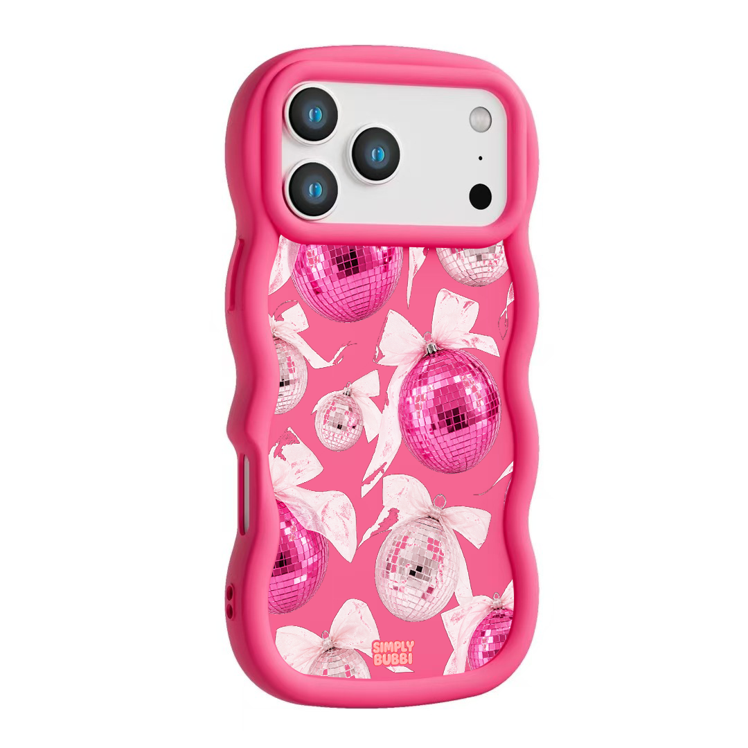 Pink Disco Ornament Organza Repeat Wavy iPhone Case – product view 10