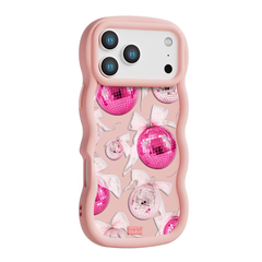 Pink Disco Ornament Organza Repeat Wavy iPhone Case – Blush