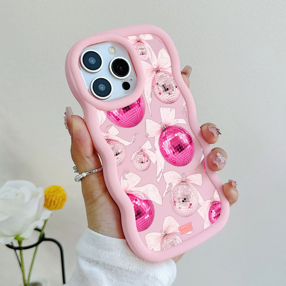 Pink Disco Ornament Organza Repeat Wavy iPhone Case – product view 6