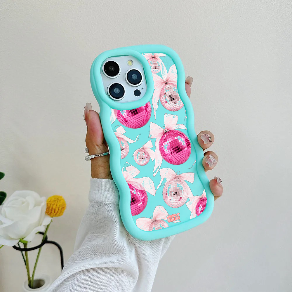 Pink Disco Ornament Organza Repeat Wavy iPhone Case – product view 7