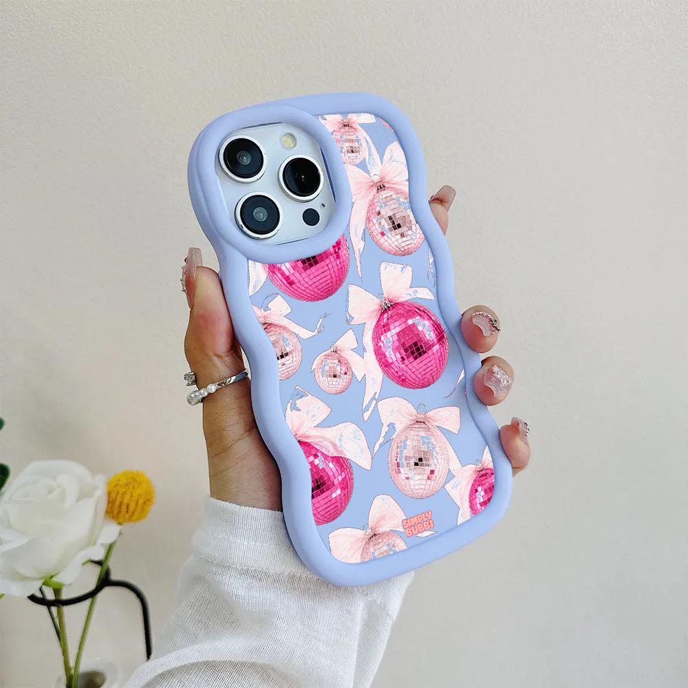 Pink Disco Ornament Organza Repeat Wavy iPhone Case – product view 8