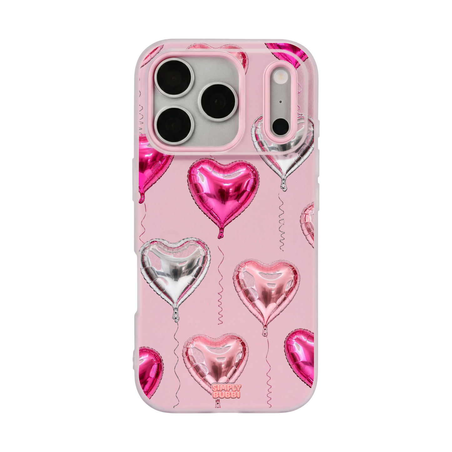 Foil Heart Balloon Repeat Pop iPhone Case – Blush color