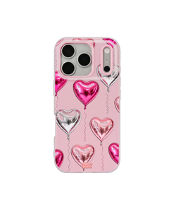 Foil Heart Balloon Repeat Pop iPhone Case – Pink