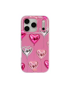 Foil Heart Balloon Repeat Pop iPhone Case – Hot Pink