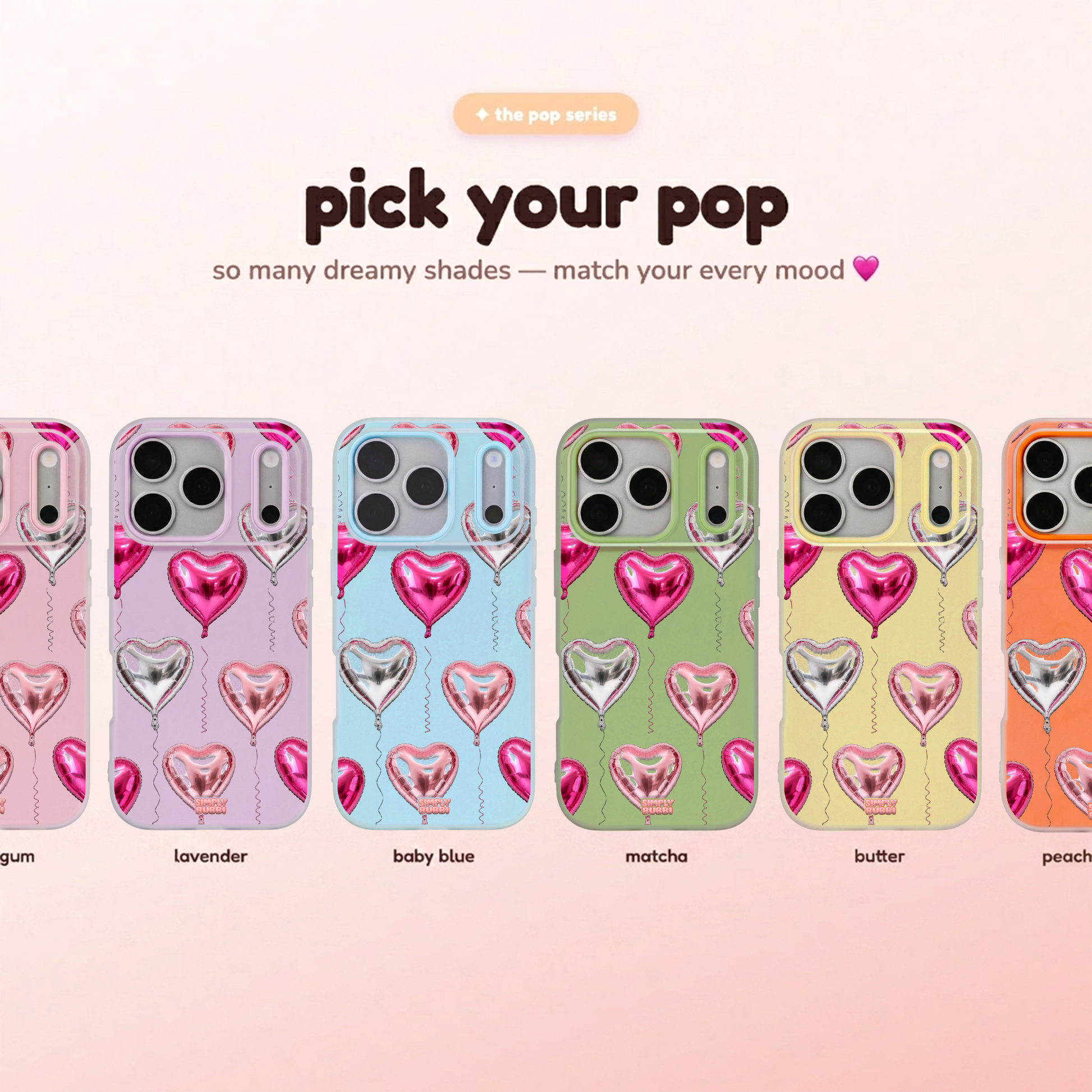 Foil Heart Balloon Repeat Pop iPhone Case – product view 1