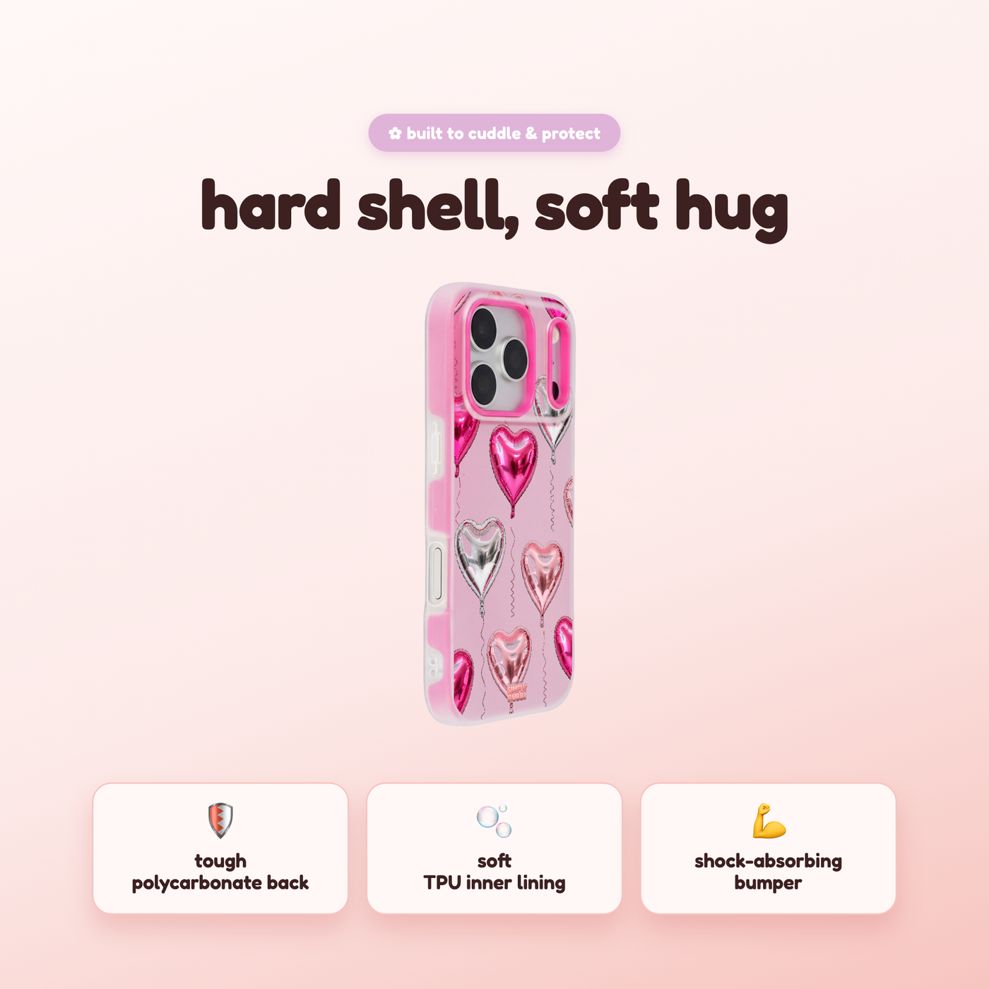 Foil Heart Balloon Repeat Pop iPhone Case
