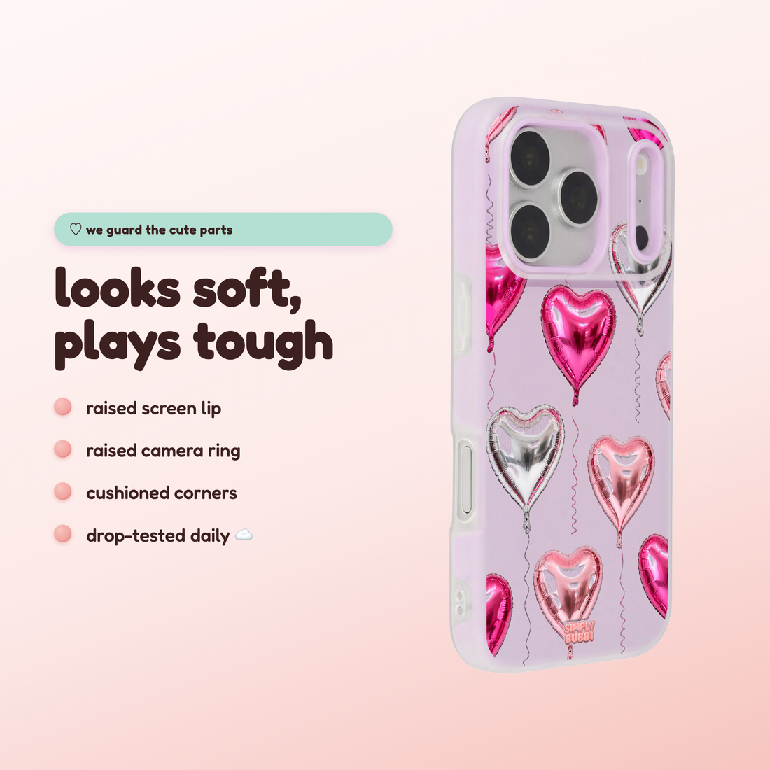 Foil Heart Balloon Repeat Pop iPhone Case