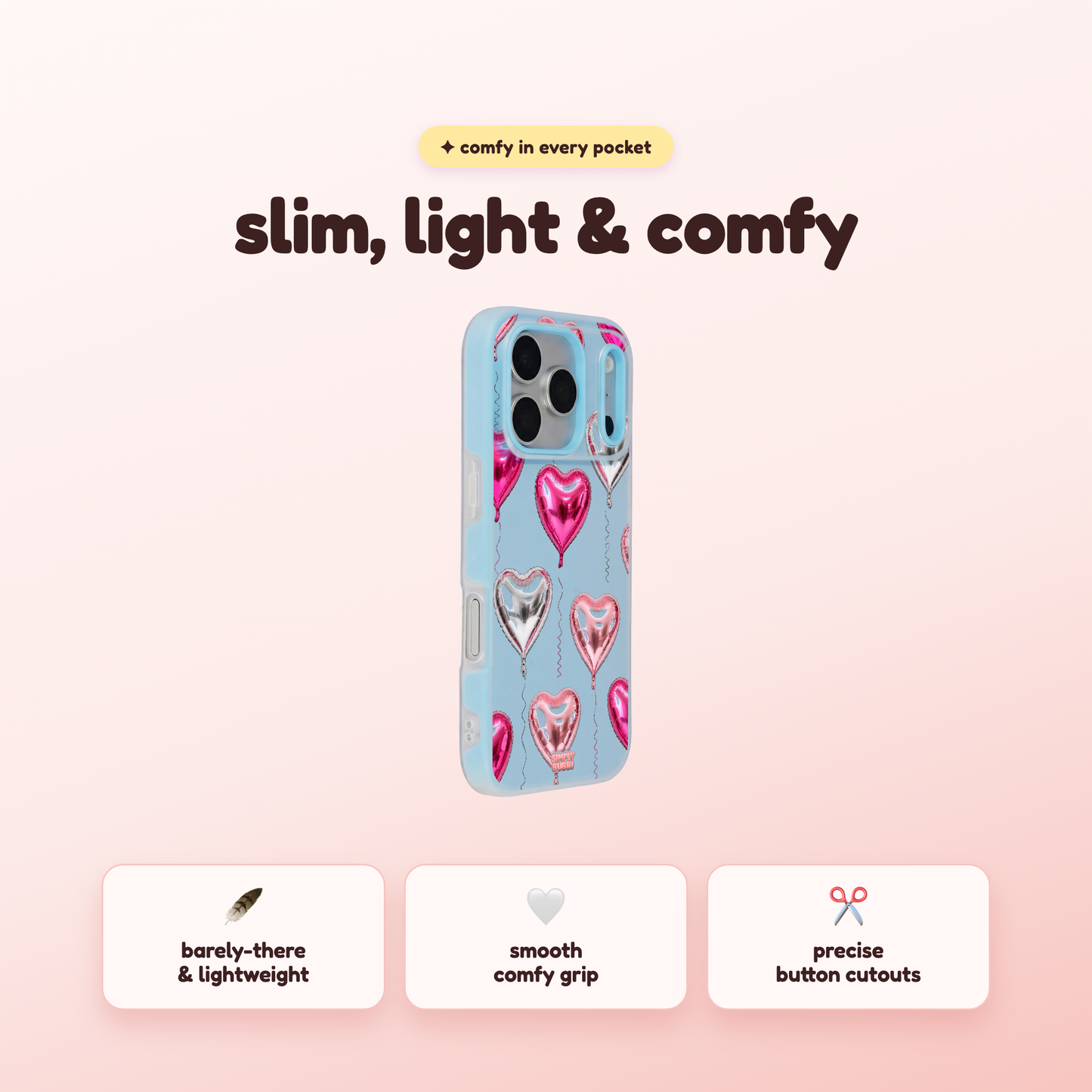 Foil Heart Balloon Repeat Pop iPhone Case – product view 4
