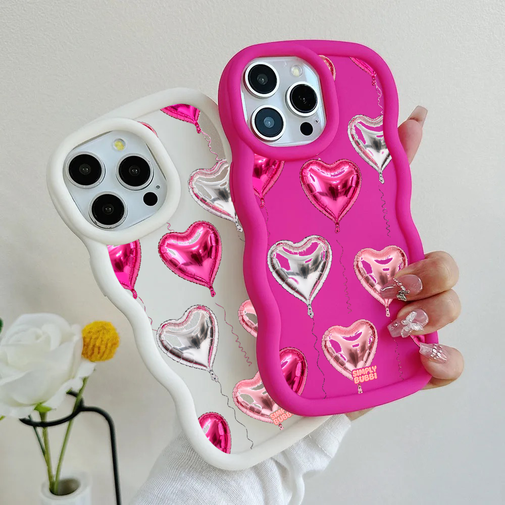 Foil Heart Balloon Repeat Wavy iPhone Case – product view 1