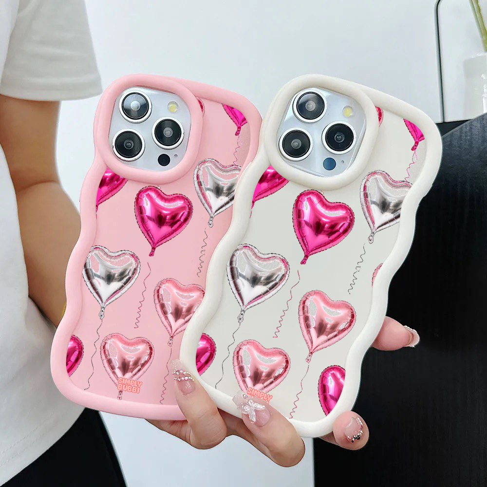 Foil Heart Balloon Repeat Wavy iPhone Case – product view 2