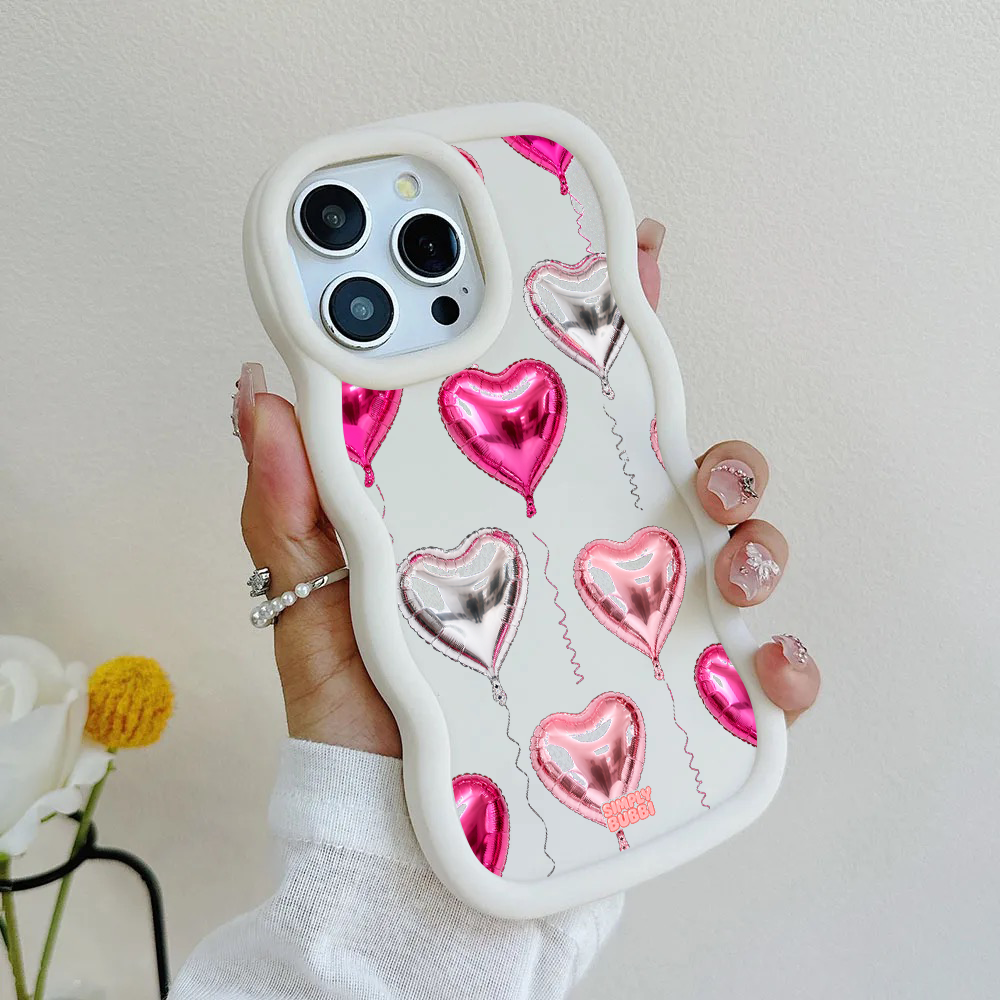 Foil Heart Balloon Repeat Wavy iPhone Case – product view 4