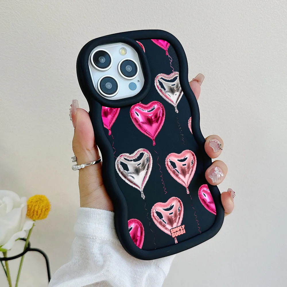 Foil Heart Balloon Repeat Wavy iPhone Case – product view 5